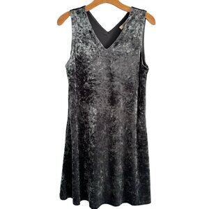 Axyeh Dress Size Medium Gray Sleeveless Velvet Women Dress. NWT